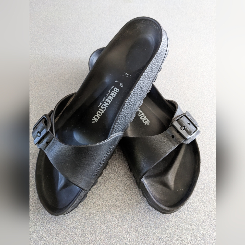Birkenstock Womens Black Madrid EVA Slip-on Slide Sandals sz 7 V. Good Cond See!